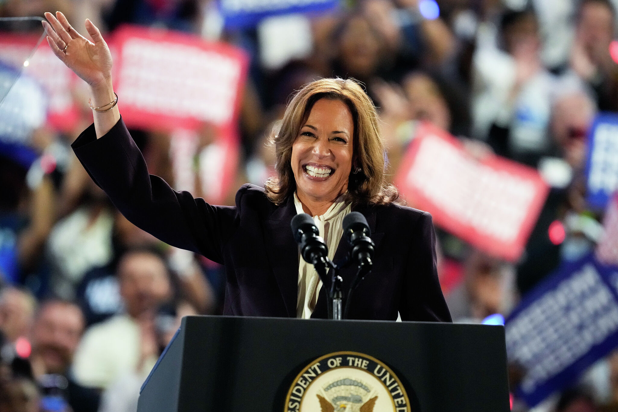 Scenes from the Kamala Harris rally, with Beyoncé, Kelly Rowland, W...